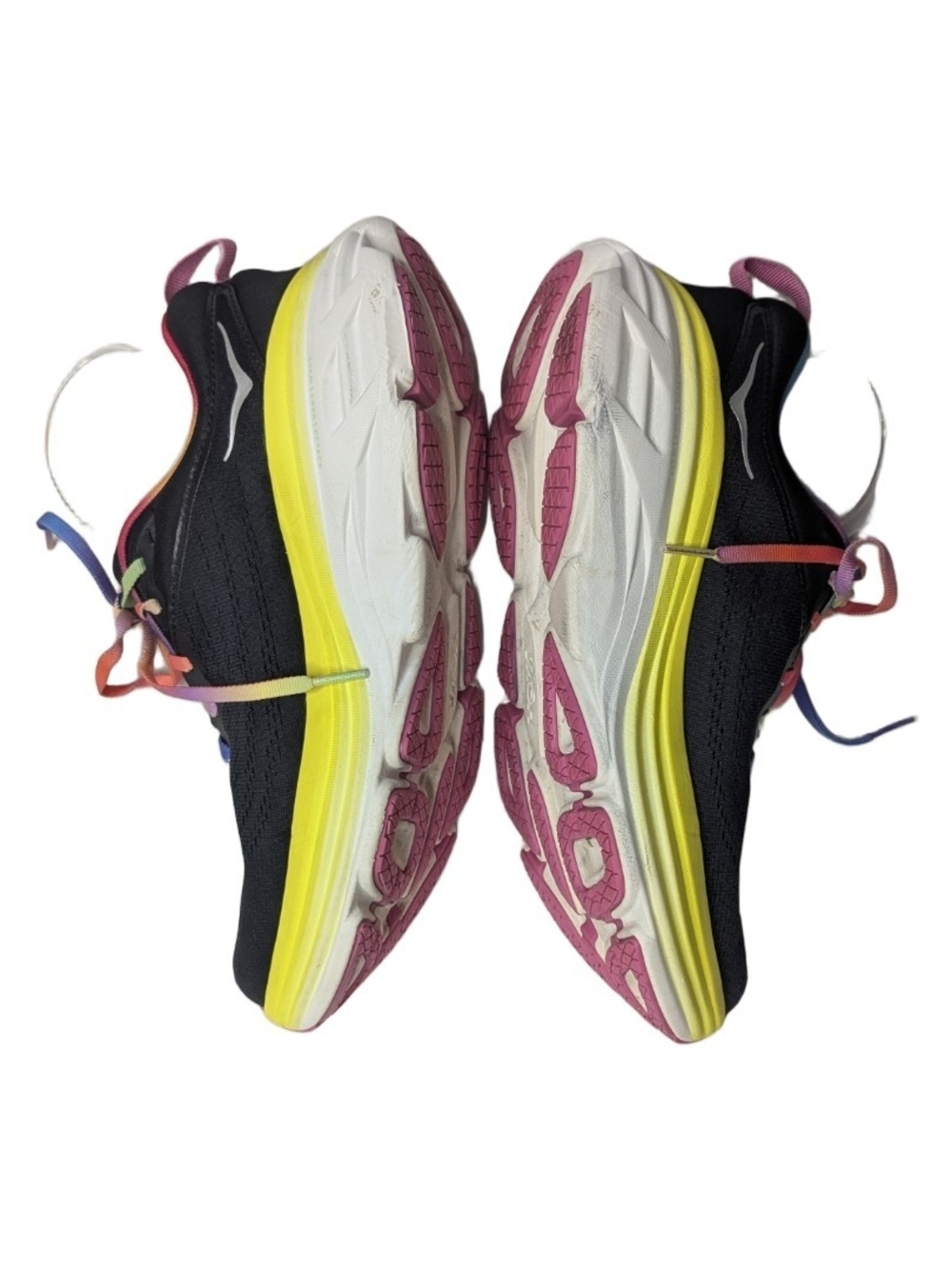 Hoka One One Bondi 8 Women Road Running Shoes Black Citrus Glow Size 10.5 - Picture 5 of 10